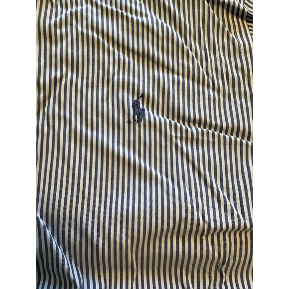 Ralph Lauren Classic Fit Blue/White Striped w/Blue Pony Button Shirt Size 16.5 - Picture 3 of 11